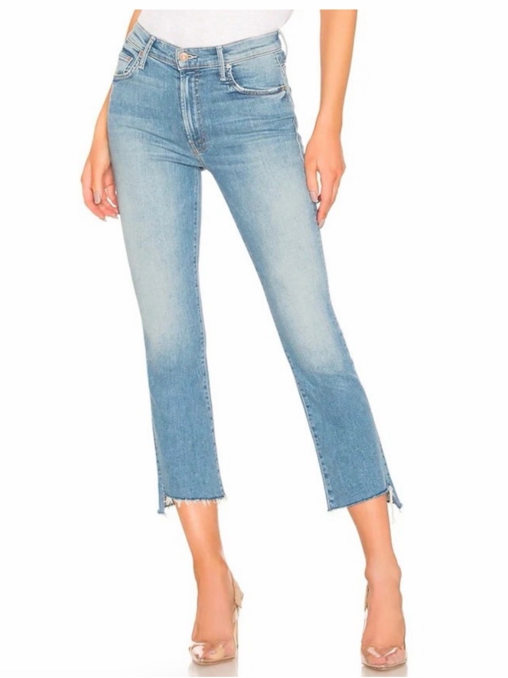 MOTHER Insider Step Fray Crop Jeans Thrilling Shots Jeans excellent sz 26
